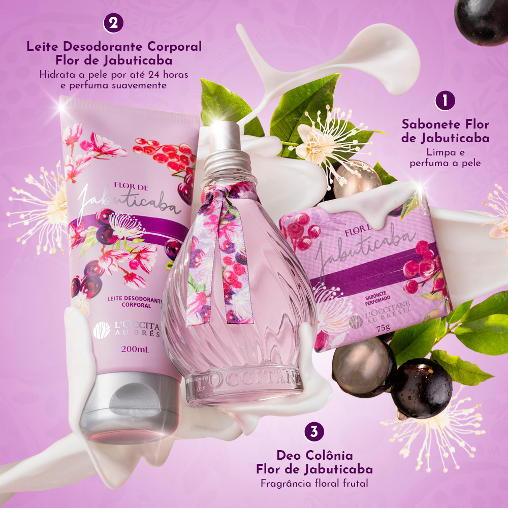 Presente Flor de Jabuticaba: Sabonete, Leite Corporal e Deo Col&ocirc;nia, ,  large image number 2